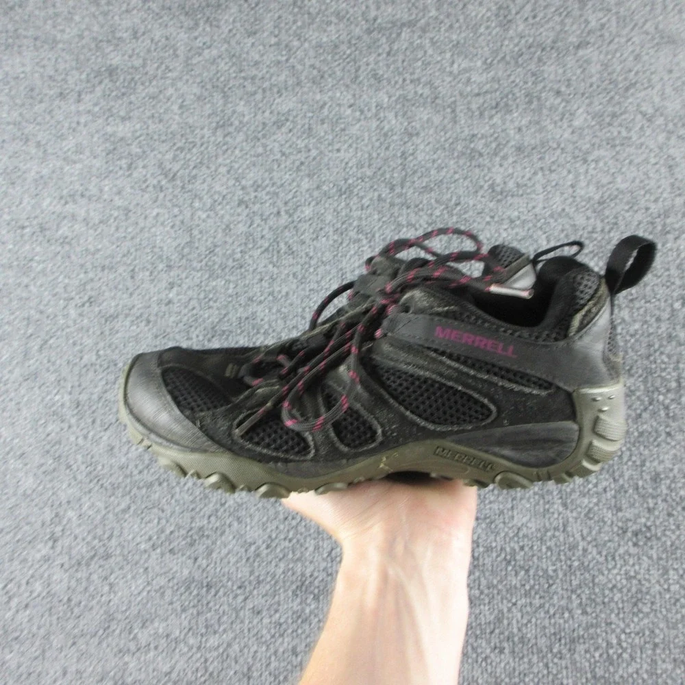Merrell J500158 Hiking Shoes Womens Size 8 Black Mesh Trail Walking Outdoor